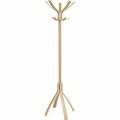 Alba Wood Coat Stand, 4 FT, 10 Pegs, Light Brown ABAPMCAFEC